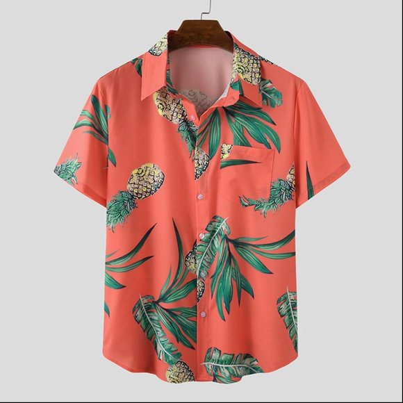 Summer Men Printed Sets Short Sleeve Lapel Beach 2 Pieces Streetwear - Picture 3 of 3